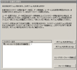 トレステのストラテジーの警告表示